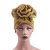 Nya modehattar Kvinnor ruffle turban huvudbonader med stor poplin blomma cocktail bröllop te fest hatt indiska turban hattar