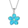 New Fashion Cute Silver Filled Blue Opal Sea Turtle Pendant Necklace for Women Female Animal Wedding Ocean Beach Jewelry Gift5020275