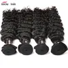 Capelli umani Ishow 10A Capelli a onde profonde brasiliane 4 Bundles Offerte 100% all'ingrosso Estensione del tessuto dei capelli umani di Remy Colore naturale 8-28 pollici