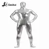 Metálico Metálico Zentai Zentai Bodysuit Back Back Back Costum Feito Calças Suits Suits Bodysuit Cosplay Fato de Halloween