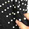 Nieuw ontwerp dames herfst europese mode v-hals lange mouw luxe handgemaakte kralen sjerpen slanke taille gebreide trui jas vesten