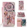 3D Dream Catcher Mandala Flower Flip PU Läder plånbok för iPhone 8 7 6 6s plus X XS XR XS MAS 6.1 6.5INCH GALAXY S7 S8 S9 Plus Not