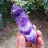 120 g wunderschöner violetter Traum-Amethyst-Zauberstab, Kristallquarz, Doppelpfeil-Punkte, Heilung, Fengshui für Heimdekoration