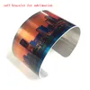 Bracelet manchette vierge pour sublimation, bracelets en aluminium pour femmes, bijoux personnalisables, cadeau pour amis, possibilité d'imprimer des photos, vente en gros