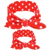 Cute Knot head bands Spot grid Mom Baby Rabbit Ears Headband Bow Headwear Fashion Kids Birthday Hair Accessories Gift