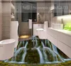 Personnalisé 3D Retour mural HD Waterfall Paysage Plancher Carrelage Peinture Chambre à coucher Salon PVC Étanche Etanche Perte d'écran Autocollant