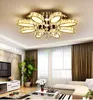 Simple Modern Crystal Circular LED Flower Ceiling Lamps Luxurious Household Bedroom Lights Living Room Villas Hotel Dimming Lighting