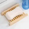 Natural Bamboo Wooden Soap Dishes Wood Soaps Tray Holder Storage Rack Plate Box Container for Bath Shower Bathroom 11.5*9cm HH7-833