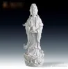 Objets de collection 18 "chinois Dehua porcelaine blanche Lianhua Kwan-yin Guan Yin déesse Statue