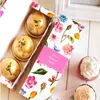 Floral Gedrukt Lange Macaron Gift Box Moon Cake Box Carton Huidige Verpakking voor Cookie Wedding Favors Candy Box