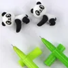 Stylo gel panda en bambou vert, stylos d'écriture, papeterie kawaii, matériel caneta, fournitures scolaires et de bureau, papelaria GA330