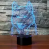 Wolf Head 3D Illusion Night Light Lighting LED Kid Bordsbordsbordslampa Födelsedaggåva # R45