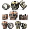 New King Skull Shape Grinder Metal Tabaco Grinder Fumar hierba 3 capas Ghost Head Grinders 2 colores WX9-908