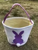 Pasen Rabbit Mand Pasen Bunny Tassen Konijn Gedrukt Canvas Tote Bag Ei Snoepjes Manden 4 Kleuren L-OA3960