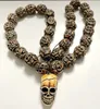 YQTDMY преувеличенные бусы с черепом, ожерелье, байкерское панк, винтажные ювелирные изделия, цветной подарок, 30 бусин с черепом, 1 голова черепа6714394