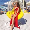 2018 섹시한 비키니 스팽글 황금 여성 붕대 비키니 세트 푸시가 패딩 된 스트라이프 수영복 백리스 브라즈유 여름 수영복