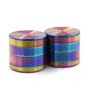 New Rainbow Thread Shape Zinc Alloy Mini Herb Grinder Spice Miller Crusher High Quality Beautiful Unique Design Strongest Magnetic DHL Free