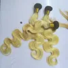 1B/613 Ombre Color Human Hair Bundles Body Wave 3 Bundles Blonde Hair Bundles With Dark Roots