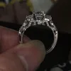 Vintage Kobiety Ring 925 Sterling Silver Princess Cut 2ct Gem 5A Cyrkon CZ Wedding Finger Band Pierścionki dla kobiet