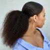 120g Kinky Human Hair Ponytail Curly Dla Czarnych Kobiet Brazylijski Dziewiczy Włosy Sznurek Ponytail Rozszerzenia włosów 10-20 cal