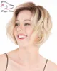 Evermagic dalgalı bob saç kesim renk 1bT613 # tam dantel peruk 130% yoğunluk remy İnsan saç kadınlar için yüksek kaliteli Brezilyalı bob peruk