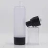 50ML bereifte nachfüllbare kosmetische Airless-Flaschen-Plastikbehandlungs-Pumpen-Lotions-Behälter mit Schwarzem F1526