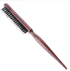 Pro Salon manche en bois poils de sanglier naturel brosse à cheveux peigne moelleux Anti perte coiffure coiffure outil de barbier