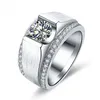 Fashion Jewelry Fine Jewelry Solitaire Men ring 2ct Cz birthstones 925 Sterling Silver Engagement Wedding Band Ring