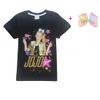 Summer Jojo Siwa Baby Girls T-shirts Cute Printed Shorts Sleeve Kids Bobo Choses Футболка с короткими волосами Детская спортивная одежда Tops C3916