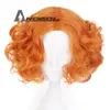 Anogol Alice in Wonderland Cheshire Cat Cosplay Wig Synthetic Hair Orange Wavy