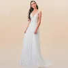 Liz Martinez Vintage Lace Floral Beach Boho Wedding Dresses V-ringning Backless People Bohemian Street Bridal Bowns Dh4216