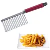 Fransız Fry Cutters Patates Hamur Dalgaları Kırışıklık Kesici Dilim Mutfak Sebze Havuç Çip Bıçağı LX3414