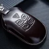 Leather Car key Fob cover for Jaguar XJ 2009 2010 2011 2012 XJL Key Case Holder Keyless Entry Accessoriess226u