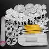 46 Stks / set DIY 3D Plumger Fondant Flower Cakevorm Bloemdecoratie Gereedschap Bakken Kit Mappen Mal voor Cookie Bakvormen