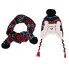 Baby Winter Hat Spot com lenço de cachecol mais quente para crianças meninos meninas estilo infantil chapéu de urso grosso grãos de natal