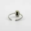 Solid 925 Sterling Silver Finger Rings for Women Rektangel Guldton Metal Hemp Rope Vintage Open Ring Fine Jewelry Whole YMR2284D