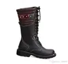 Mannen bestrijden MANS MILITAIRE voor knie High Motorcycle Leather Leger Male Tooling Punk Rock Boots