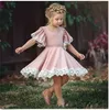 여름 2018 아기 소녀 드레스 유아 어린이 아기 소녀 옷 레이스 프릴 슬리브 여자 파티 드레스면 어린이 드레스 어린이 의류 6M-5T