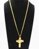 Hip Hop cross gold Pendants Necklaces & Pendants Bling Bling Iced Out Crystal Necklaces Stainless Steel Rope Chain