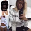 2017 Negro Blanco Sexy Ladies Malla Blusa Chic Peor Comportamiento Letras Camisas de Impresión de Manga Larga de La Manera Mujeres Sueltas Tops CK11113