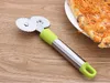 50pcs/lot Double Roller Pizza Knife Cutter Stainless Steel Pastry Pasta Dough Crimper Round Hob Lace Wheel Knife Kitchen tools