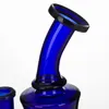 Gancio per tubi in vetro colorato Tubi per l'acqua in vetro Pettine femmina da 14 mm Perc blu Mini tubo per cera Impianti petroliferi piccolo gorgogliatore Narghilè bicchiere 942