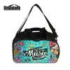 Top Quality Canvas Messenger Duffle Bag For Traveling Musical Note Hand Luggage Travel Shoulder Bags With Shoes Pocket Students Gym Duffel