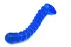Niebieska krzywa Dildo Kobiety Massager Wand Wibrator Pyrex Crystal Dildo Realo Szkło Dildo Crystal Penis Penis Plug Zabawki dla dorosłych Y18110504