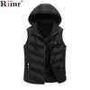 Riinr 2017 Nuovo Arrivo Moda Gilet Uomo Inverno Gilet da uomo di spessore Cotone di alta qualità Materiale di riempimento Cappotto senza maniche Outwear