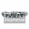 CZ0026 vendita calda 2018 corona braccialetto di fascino naturale pietra di fiocco di neve braccialetto energia zircone braccialetto di perline all'ingrosso