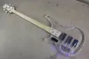 En Kalite Fabrika Özel 4 String Elektrik Bas Gitar LED 3 Renkli Lightin Gerçek PO Şovu ile Şeffaf Akrilik Gövde 10279351189