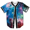 Großhandel Kostenloser Versand 3D Baseball Jersey Raum Digital Galaxy Print Männer T-shirt Lässige Hip Hop T-shirt