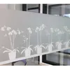 Non-Adhesive Window Film Långvarig Snabb DIY 45 x 200 cm Ta bort etsad Butterfly Orchid Dekoration för UV-avslag