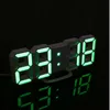 Horloges murales numériques LED 3D Affichage 24/12 heures 3 niveaux de luminosité Veilleuse à intensité variable Fonction Snooze pour le bureau de la cuisine à domicile